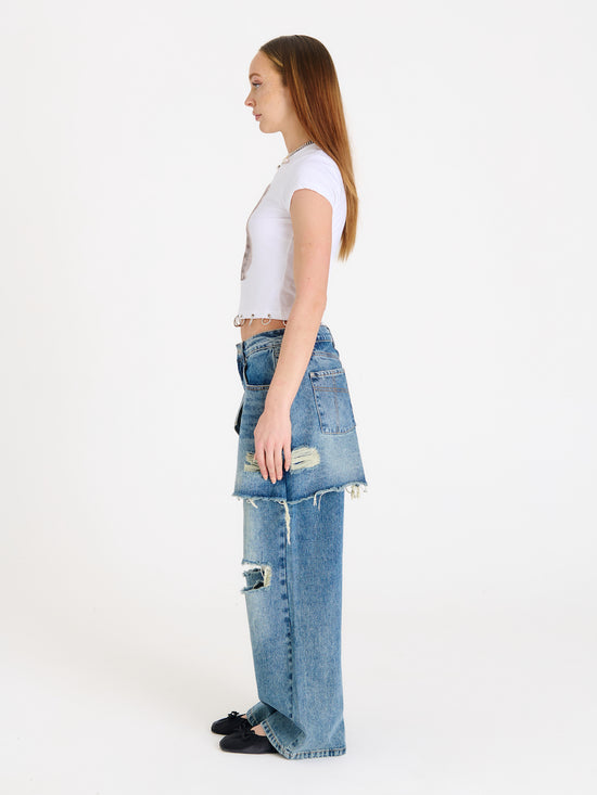 SHADOW RELEASE DENIM WITH SKIRT OVERLAY - EXCLUSIVE Denim from THE RAGGED PRIEST - Just €92.65! SHOP NOW AT IAMINHATELOVE BOTH IN STORE FOR CYPRUS AND ONLINE WORLDWIDE @ IAMINHATELOVE.COM