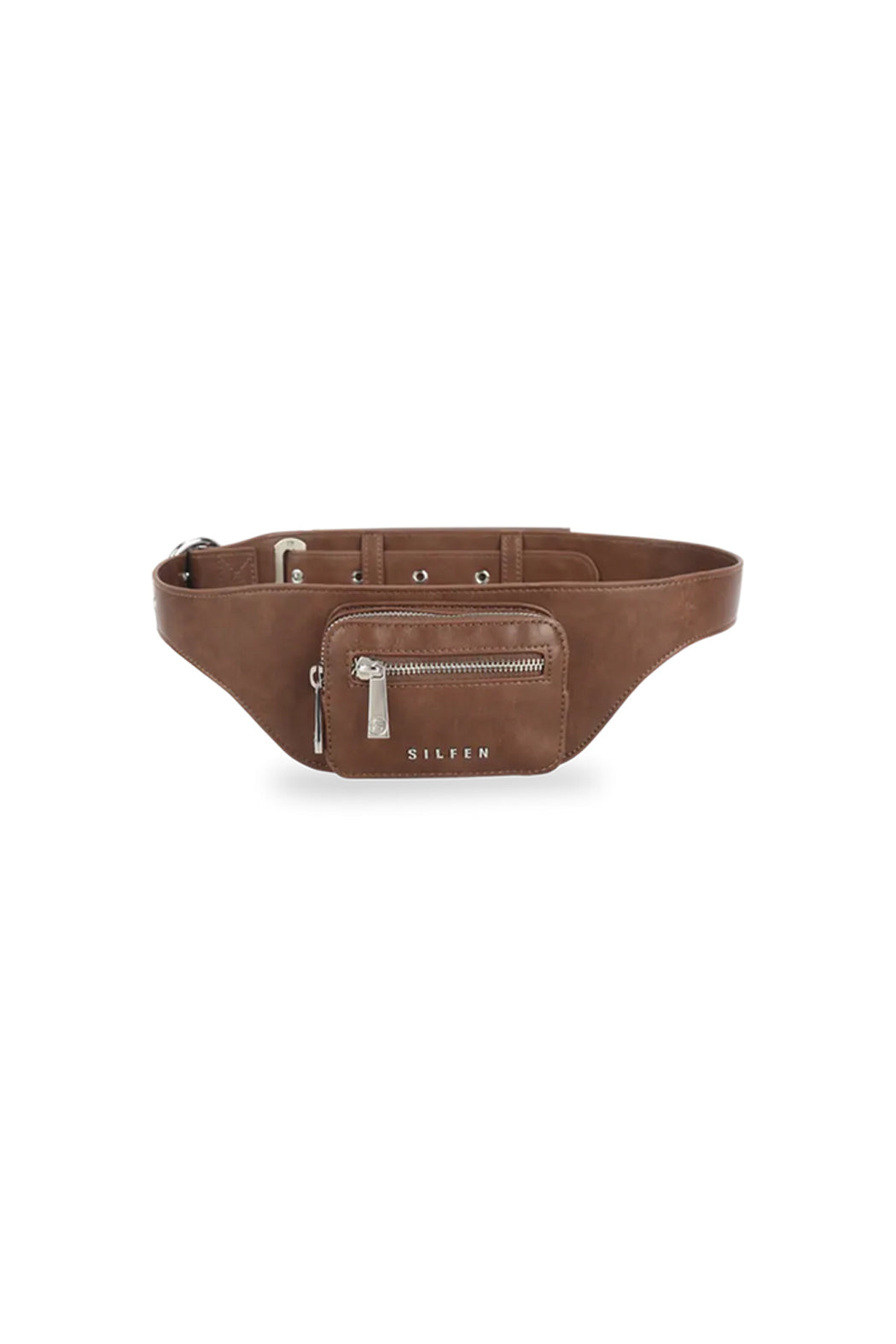 THE ELIZA FESTIVAL BELT IN DISTRESSED VEGAN LEATHER - BROWN  - VIA SILFEN | Only €69.99 | NOW AVAILABLE TO SHOP at IAMINHATELOVE