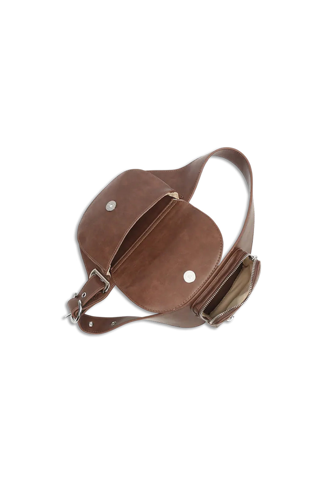 THE ELIZA FESTIVAL BELT IN DISTRESSED VEGAN LEATHER - BROWN  - VIA SILFEN | Only €69.99 | NOW AVAILABLE TO SHOP at IAMINHATELOVE