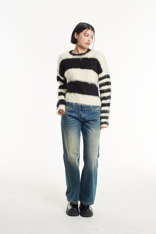 HUMBAG FLUFFY STRIPE KNIT  - VIA THE RAGGED PRIEST | Only €97 | NOW AVAILABLE TO SHOP at IAMINHATELOVE