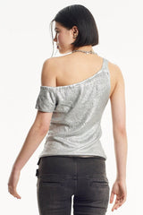 SHIMMER METALLIC SILVER TOP  - VIA THE RAGGED PRIEST | Only €69 | NOW AVAILABLE TO SHOP at IAMINHATELOVE