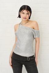 SHIMMER METALLIC SILVER TOP  - VIA THE RAGGED PRIEST | Only €69 | NOW AVAILABLE TO SHOP at IAMINHATELOVE