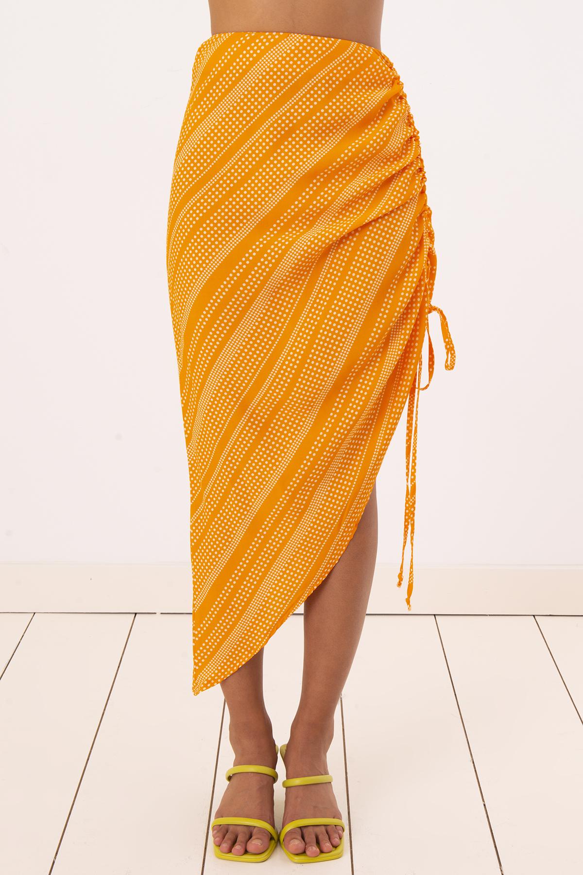 THE ORANGE ZEST ASYMMETRICAL HEM DETAILED MIDI SKIRT  - VIA CURATED BY | Only €19.50 | NOW AVAILABLE TO SHOP at IAMINHATELOVE