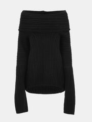 THE CHUNKY BOAT NECK SWEATER - BLACK  - VIA CURATED BY | Only €59 | NOW AVAILABLE TO SHOP at IAMINHATELOVE