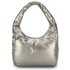 THE SOFIA PADDED MINI SHOULDER BAG - SILVER CHROME  - VIA SILFEN | Only €62 | NOW AVAILABLE TO SHOP at IAMINHATELOVE